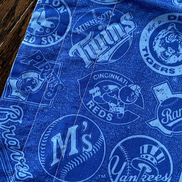 Vintage 90’s MLB Baseball Curtains Fabric - Picture 3 of 15
